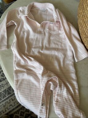 Vineyard Vines Pink & White Striped Polo Footie